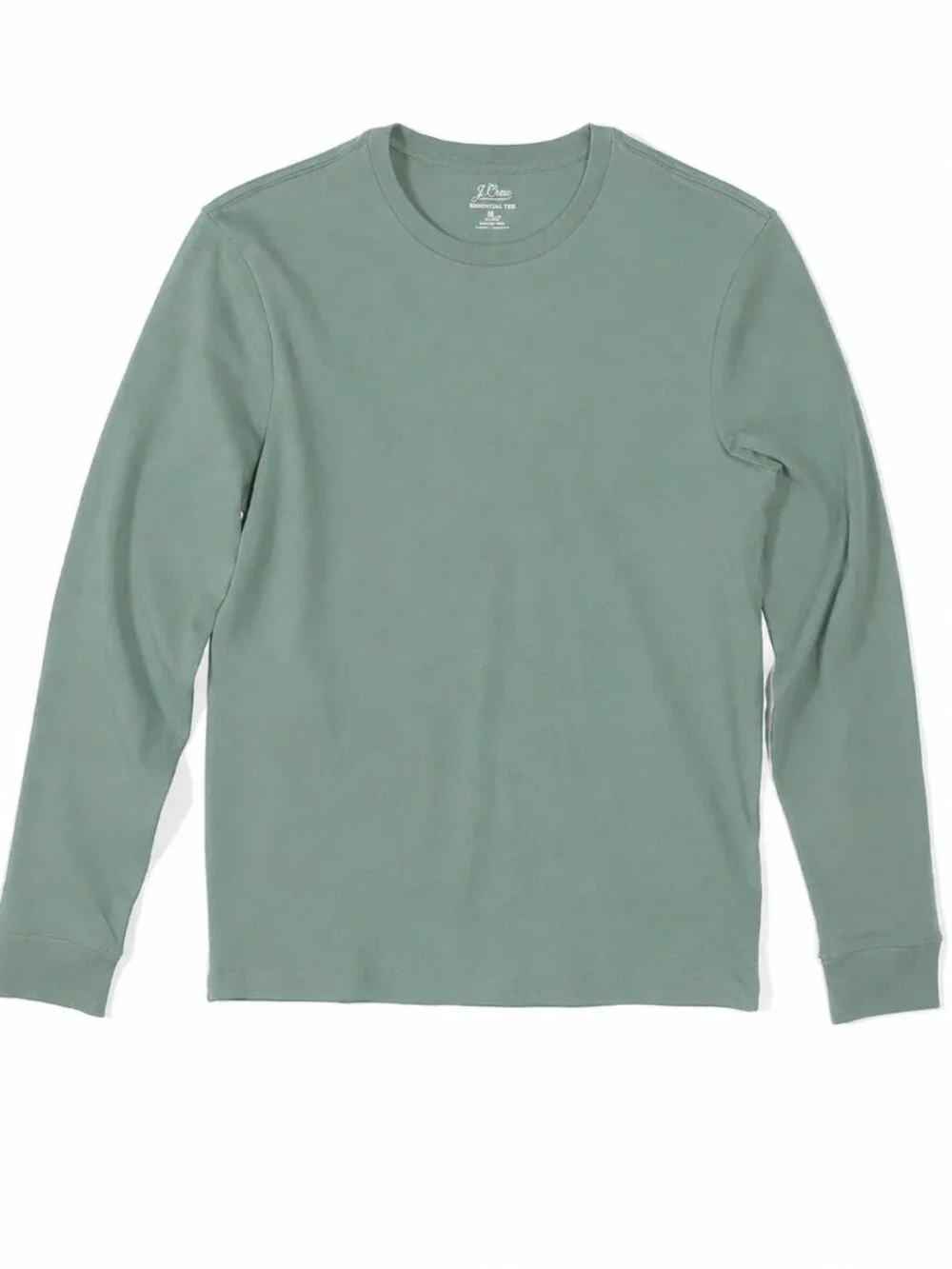 2/$30 J. Crew Essential Crew-Neck Long Sleeve T-Shirt Faded Blue Grass #A3036